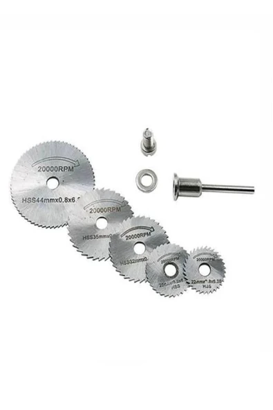 BN5 6 Parça Dremel Gravür Uç Takım Daire Testere Hss Kesici Disk - Resim 4