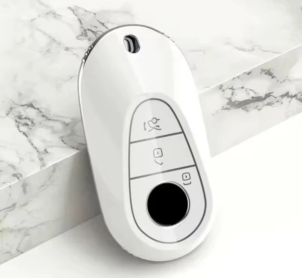 Mercedes Benz C S W206 W223 S350 C260 C300 S400 S450 S500 Beyaz/Gümüş Anahtar Kılıf 2.Resime Bakınız ürün görseli