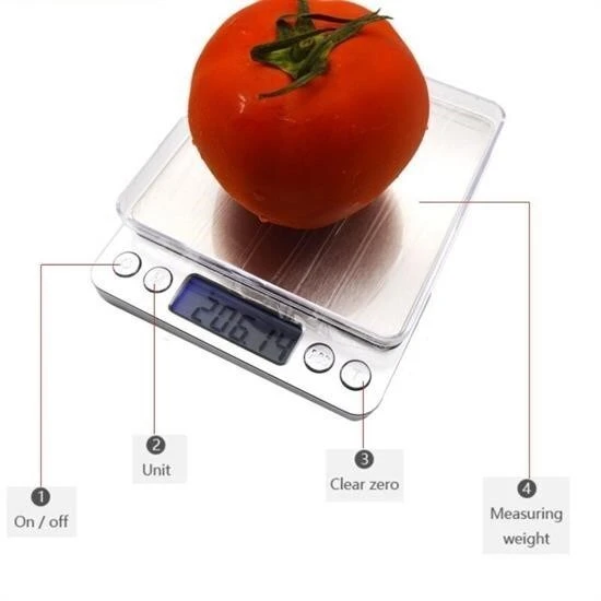 Elektronik 3 kg Kapasiteli Dijital Hassas Kantar Mutfak Tartısı Terazi - Resim 6