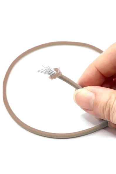 Bej Renk 5 Metre 2 mm Yuvarlak Lastik - Resim 2