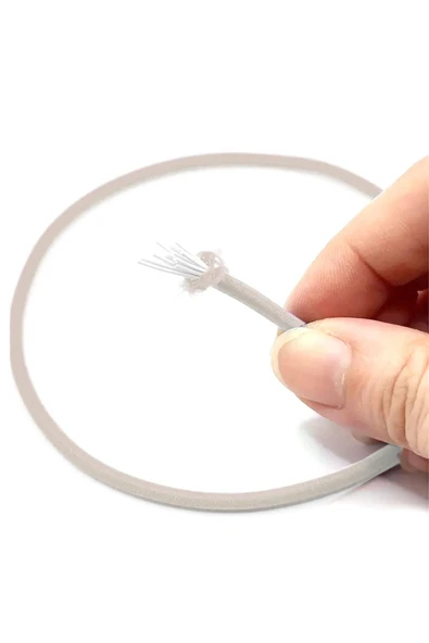 Krem Renk 5 Metre 2 mm Yuvarlak Lastik - Resim 2