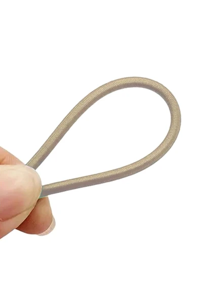 Bej Renk 5 Metre 2 mm Yuvarlak Lastik - Resim 3