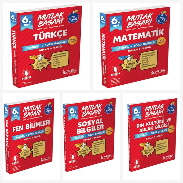 Muba 6. Sınıf Fasikül + Soru Bankası Set ( Türkçe & Matematik & Fen & Sosyal & Din)
