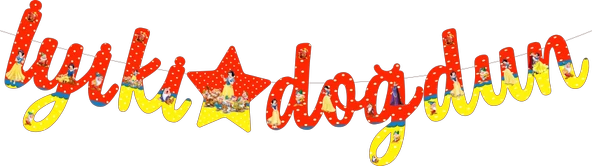 Pamuk Prenses Temalı İyiki Doğdun Kaligrafi Banner ürün görseli 1