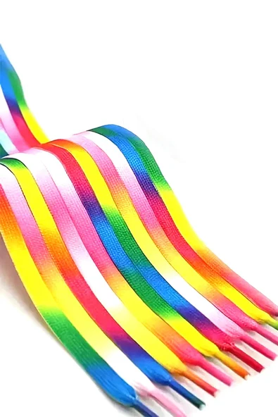 100 cm Gökkuşağı Renkli Yassı Ayakkabı Bağcığı ürün görseli