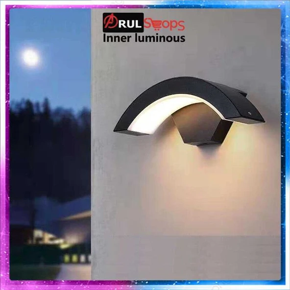 Elektrikle Çalışır 24 Watt Beyaz Işık İç ve Dış Mekan Led Duvar Aplik Bahçe Kapı Girişi Armatür - Resim 5