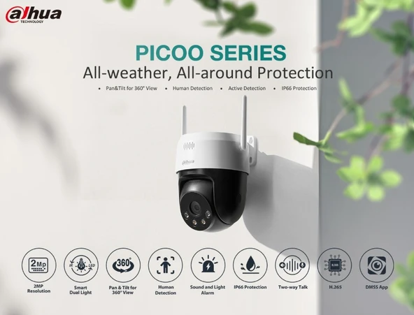 Dahua SD2A200HB-GN-AW-PV 2mp Full-Color Wifi Sesli ve ışıklı alarm İki yönlü konuşma İnsan Takibi PT IP Kamera - Resim 4