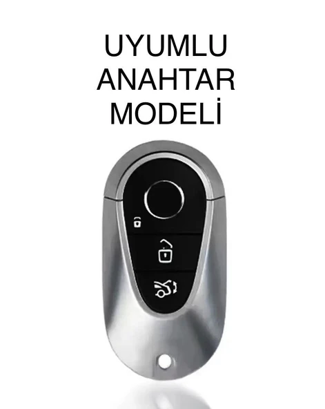 Mercedes Benz C S W206 W223 S350 C260 C300 S400 S450 S500 Siyah/Gümüş Anahtar Kılıf 2.Resime Bakınız - Resim 2