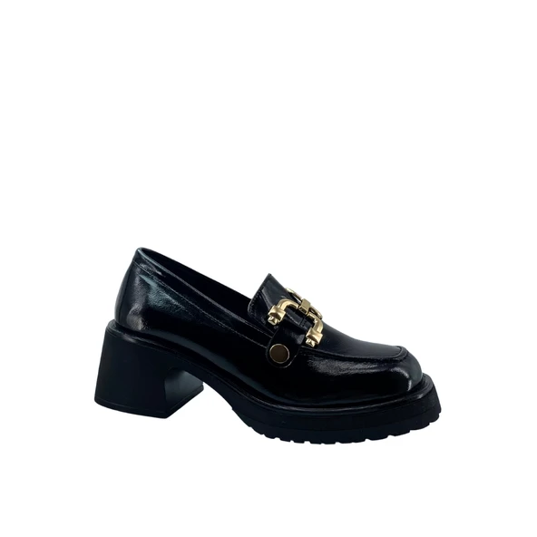 Albini 26101012R Rugan Deri Kadın Topuklu Loafer - Resim 2