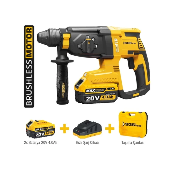 Sgs 5521 Şarjlı Kırıcı Delici Matkap Seti 20 Volt 4 Ah Kömürsüz Motor ürün görseli