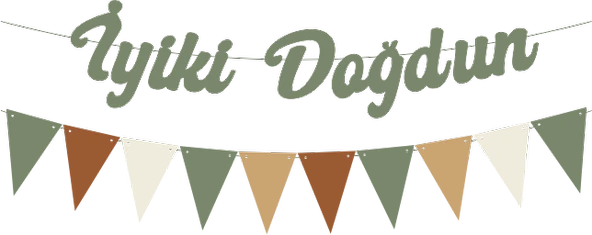 Küf Yeşili İyi ki Doğdun Kaligrafi Banner ve Düz Renk Flama Set ürün görseli 1