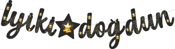 Altın Yıldız Temalı İyiki Doğdun Kaligrafi Banner