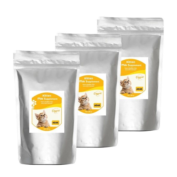 Adak Anne Sütü Destekli Yavru Kedi Süt Tozu 200 gr x 3 Adet