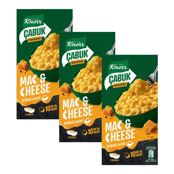 Knorr Çabuk Mac & Cheese Peynirli Makarna 212 Gr x 3 Adet - 1