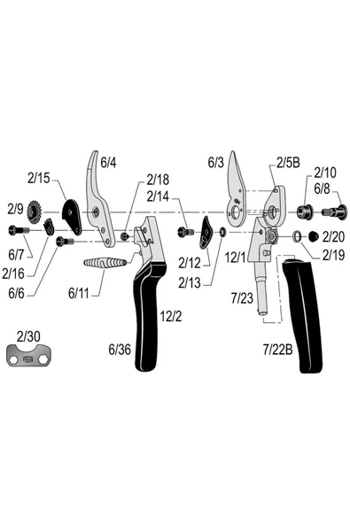Felco 12 Budama Makası 20cm Sağ By-Pass - Resim 2
