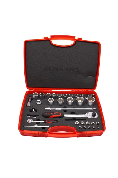 İzeltaş İzeltaş 1113001038 1/4''-1/2'' Altı Köşe Lokma Anahtar Takımı 35 Parça ürün görseli 1