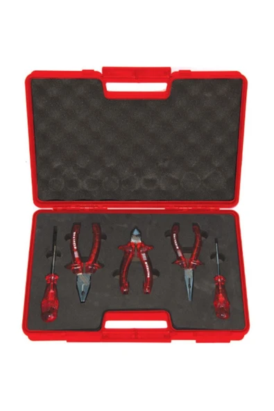 İzeltaş 8790 00 8106 Bakım Onarım Seti 5 Parça Pense Yan Keski Karga Burun Tornavida Seti