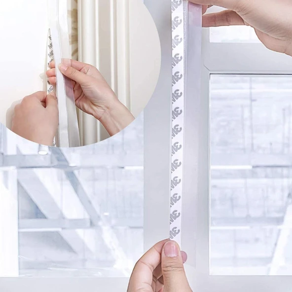 3 Metre 15 mm Kendinden Yapışkanlı kapı pencere rüzgar ses kesici şerit bant - Resim 3