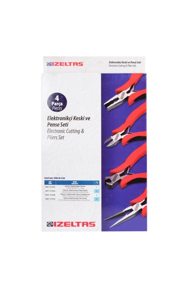 İzeltaş İzeltaş 4 Parça Elektronikçi Keski Ve Pense Seti - Izeltaş 3560002104 - Resim 3