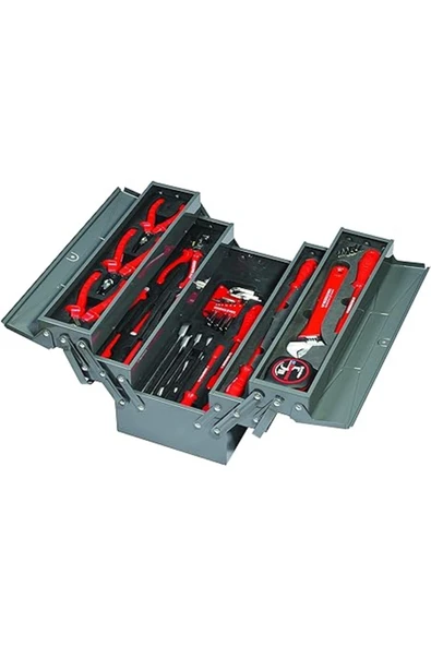 İzeltaş 8420005028 Takım Çantası Beş Gözlü, Sarı/Gri, 28 Parça Set  45parçaset ürün görseli 1