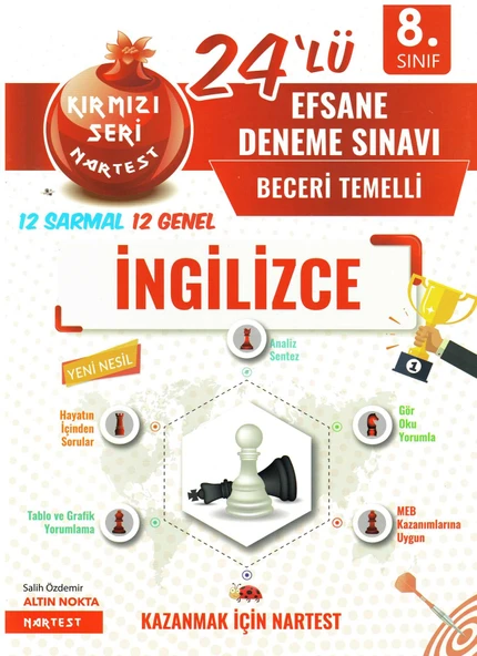 Nartest 8.Sınıf Kırmızı Nar Efsane İngilizce 24 Deneme Sınavı