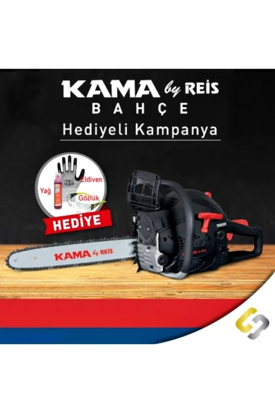 Kama By Reis Kama Byreis Kmr46 Benzinli Motorlu Testere Ağaç Odun Kesme Motoru +yağ + Eldiven + Gözlük - Resim 2