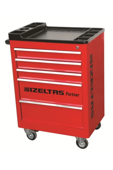İzeltaş 5 Çekmeceli Partner Takım Dolabı Dolu Kırmızı - 8235006121 ürün görseli 1