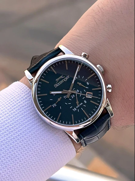 Slazenger Deri Kordon İç Fonksiyonları Aktif 10 Atm Suya Dayanıklı Erkek Kol Saati ESL.09.2481.2.01 - Resim 2