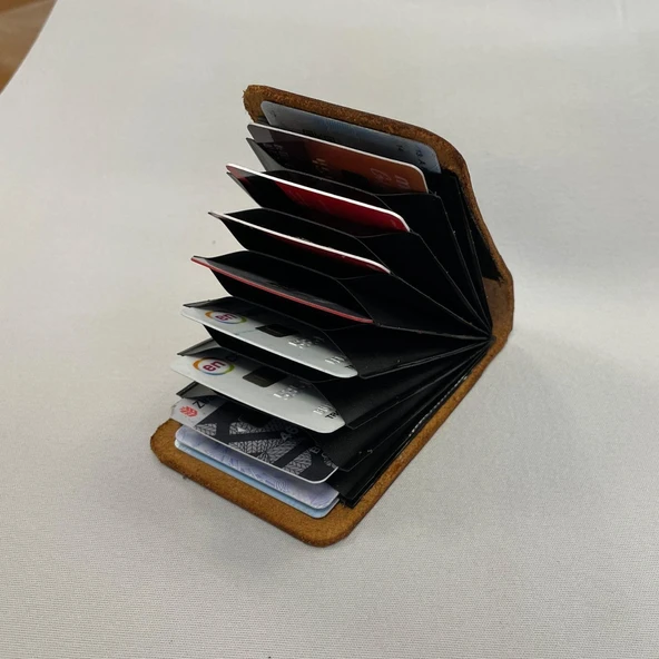 Dikey Akordiyon Plastik Kartlık Siyah, Deri Hobi Kartlık Cüzdan Yapımına Uygun - 6