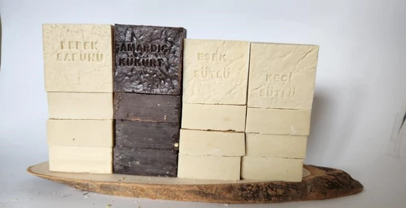 Doğal Üretim Sabunu Karışık (Çam Ardıç Kükürt-Bebek-Eşek Sütlü-Keçi Sütlü) 12'li Set ürün görseli