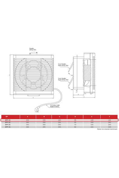 Bahçıvan Bpp 15 Çift Yönlü Plastik Aspiratör (300M³/H) Bvn Bpp - Resim 3