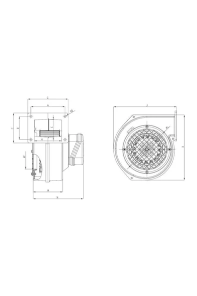 BVN Bahçıvan Bdras 85-40 Alüminyum Gövdeli Öne Eğimli Radyal Salyangoz Fan - Resim 2