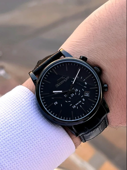 Slazenger Deri Kordon İç Fonksiyonları Aktif 10 Atm Suya Dayanıklı Erkek Kol Saati ESL.09.2481.2.05 - Resim 2