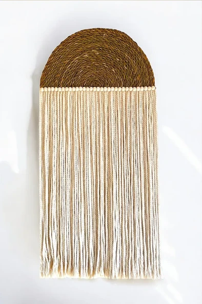 Bohem Hasır Duvar Dekoru Makrome Duvar Süsü Uzun