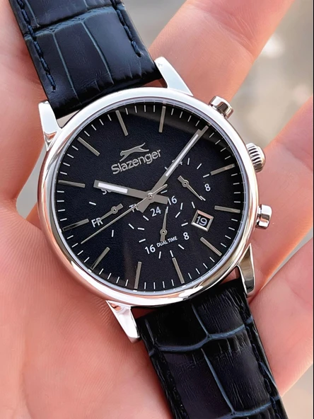 Slazenger Deri Kordon İç Fonksiyonları Aktif 10 Atm Suya Dayanıklı Erkek Kol Saati ESL.09.2481.2.01 - Resim 3
