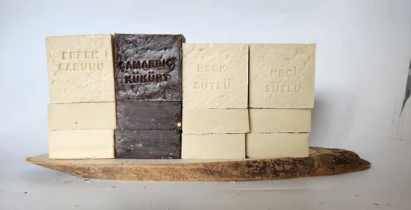 Doğal Üretim Sabunu Karışık (Çam Ardıç Kükürt-Bebek-Eşek Sütlü-Keçi Sütlü)16'lı Set ürün görseli