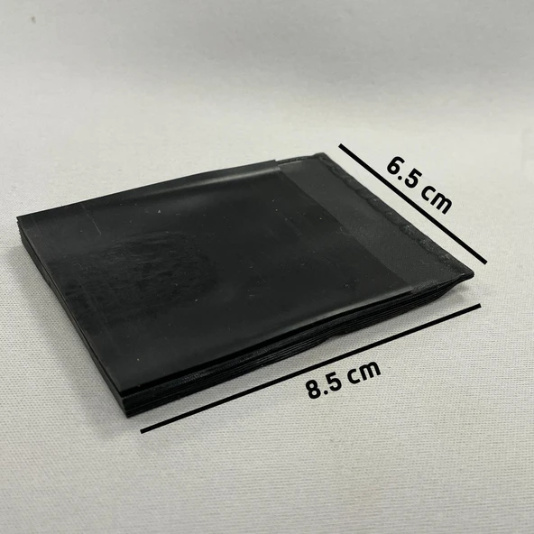 Dikey Akordiyon Plastik Kartlık Siyah, Deri Hobi Kartlık Cüzdan Yapımına Uygun - 4