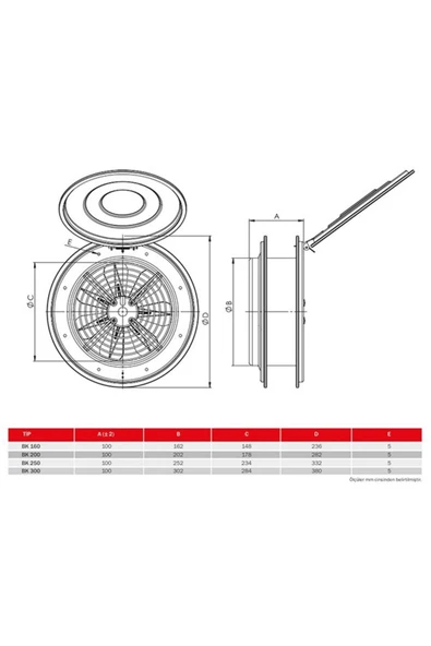 Bahçıvan Bvn Bk 200 Aksiyel Kapaklı Duvar Pencere Aspiratörü (HAVALANDIRMA FANI) - Resim 3