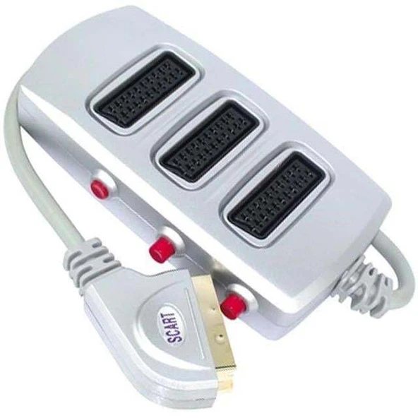 Scart Dağıtıcı 3 lü Silver Butonlu ürün görseli 1