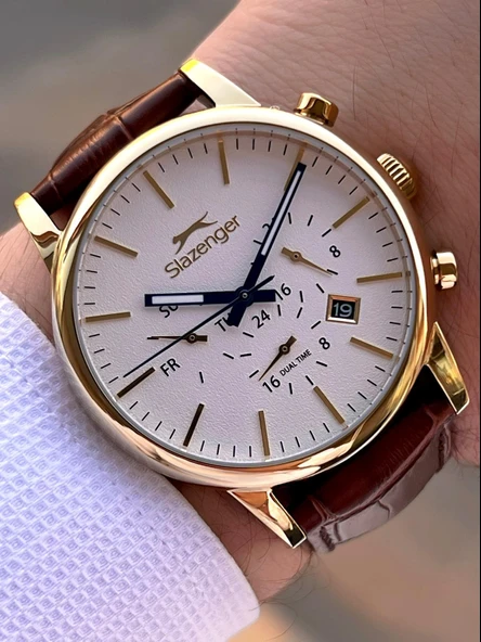 Slazenger Deri Kordon İç Fonksiyonları Aktif 10 Atm Suya Dayanıklı Erkek Kol Saati ESL.09.2481.2.06 ürün görseli