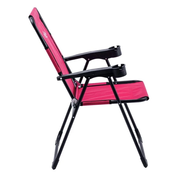 Katlanabilir Kamp Sandalyesi - Rest - Bardaklıklı - Argeus - Pembe - Resim 2