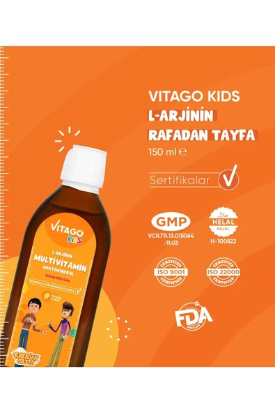 VİTAGO-Kids-l-arjinin, Multivitamin Şurup Rafadan Tayfa - Resim 4