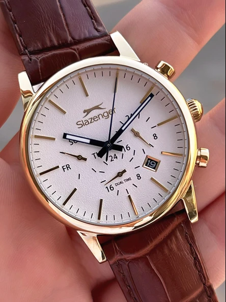 Slazenger Deri Kordon İç Fonksiyonları Aktif 10 Atm Suya Dayanıklı Erkek Kol Saati ESL.09.2481.2.06 - Resim 3