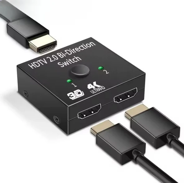 HDMI Switch HDMI Splitter, HDMI Anahtar, 2 Giriş 1 Çıkış, PS5, PS4, Xbox, TV Kutusu, TV Stick, Monitör, PC ile Uyumlu, Çift Yönlü AB Anahtar, - 1