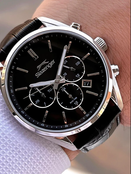 Slazenger Deri Kordon İç Fonksiyonları Aktif 10 Atm Suya Dayanıklı Erkek Kol Saati ESL.09.2494.2.01