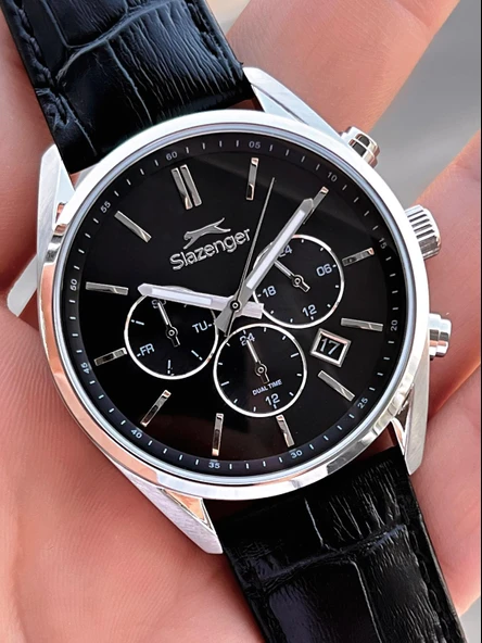 Slazenger Deri Kordon İç Fonksiyonları Aktif 10 Atm Suya Dayanıklı Erkek Kol Saati ESL.09.2494.2.01 - 3