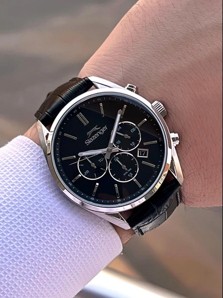 Slazenger Deri Kordon İç Fonksiyonları Aktif 10 Atm Suya Dayanıklı Erkek Kol Saati ESL.09.2494.2.01 - 2