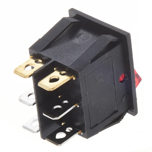 İkili Soba Anahtarı Işıklı Kırmızı - Resim 5