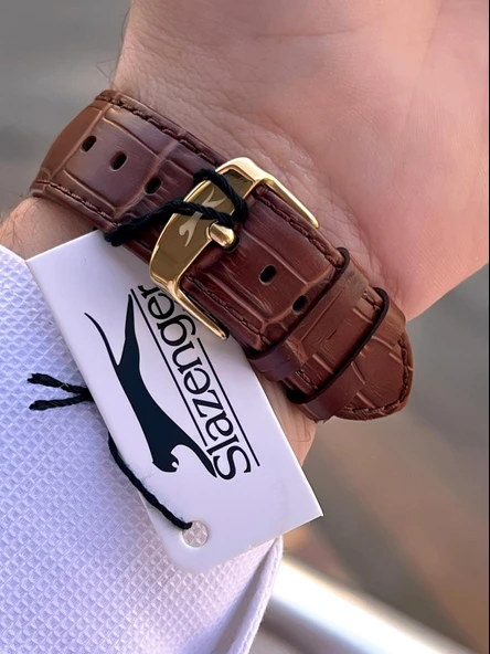 Slazenger Deri Kordon İç Fonksiyonları Aktif 10 Atm Suya Dayanıklı Erkek Kol Saati ESL.09.2481.2.06 - Resim 4