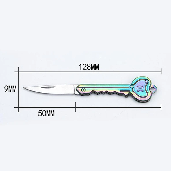 Paslanmaz Çelik, Katlanır, Cep Çakısı, Outdoor Kamp Bıçağı, Anahtarlıklı, 12 cm - Resim 6